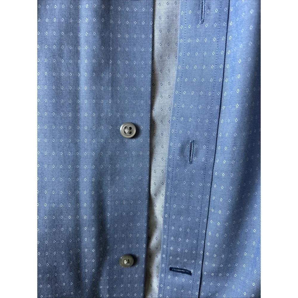 Banana Republic Camden Fit No-Iron Slim Fit Tailored Blue Dot Shirt Men's S NWT
